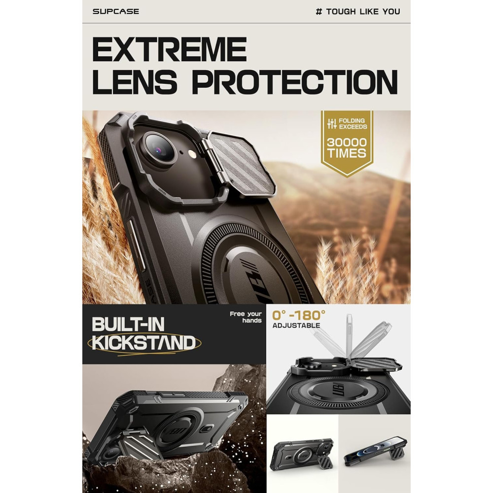 Θήκη iPhone 16e Supcase Unicorn Beetle XT Mag Ανθεκτική MagSafe με Μεταλλικό Κάλυμμα για την Κάμερα - Black (843439157057)