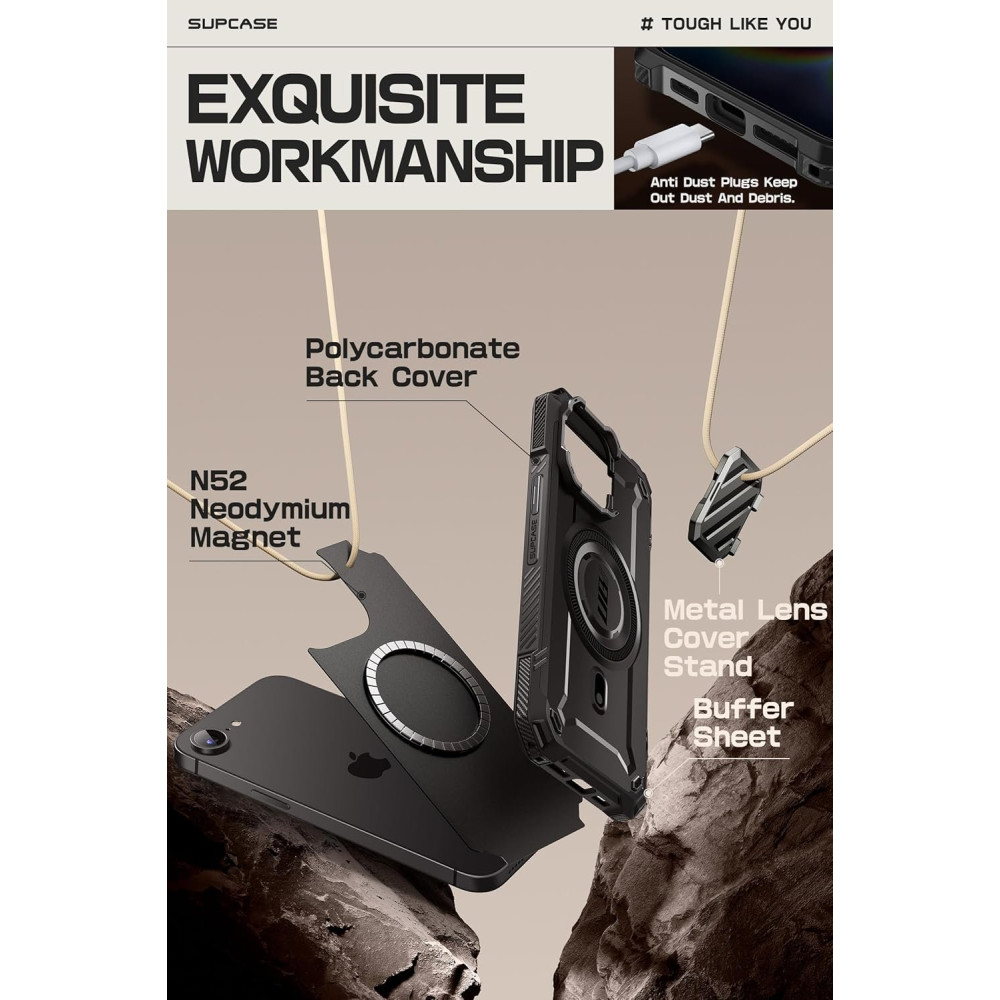 Θήκη iPhone 16e Supcase Unicorn Beetle XT Mag Ανθεκτική MagSafe με Μεταλλικό Κάλυμμα για την Κάμερα - Black (843439157057)