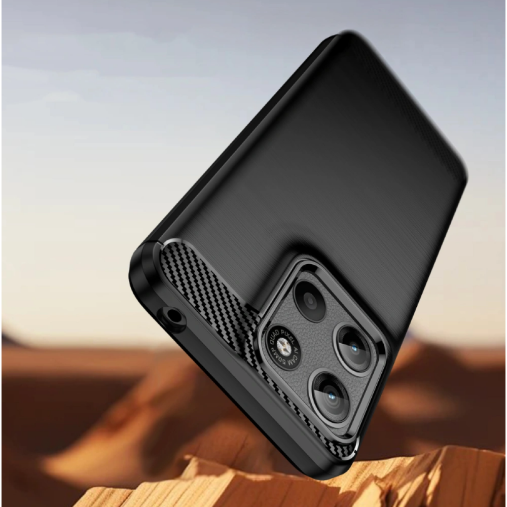 Θήκη Motorola Moto G15 / G15 Power Tech-Protect Carbon Σιλικόνης - Black (5906302361243)