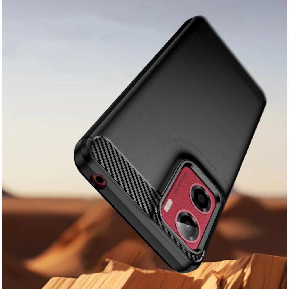 Θήκη Motorola Moto G05 / E15 Tech-Protect Carbon Σιλικόνης - Black (5906302361267)
