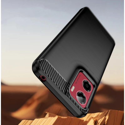 Θήκη Motorola Moto G05 / E15 Tech-Protect Carbon Σιλικόνης - Black (5906302361267)