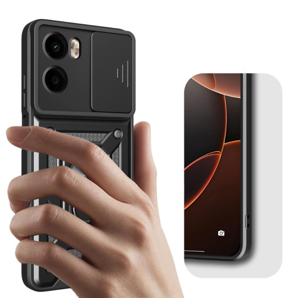 Θήκη Motorola Moto G05 / E15 Tech-Protect Camshield Pro Ανθεκτική με Κάλυμμα για την Κάμερα & Ring Holder - Black (5906302361274)