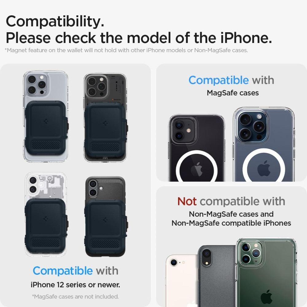 Universal Θήκη Spigen Lock Fit MagFit Card Holder / Wallet MagSafe Πορτοφόλι για Κάρτες - Metal Slate (AFA08526)