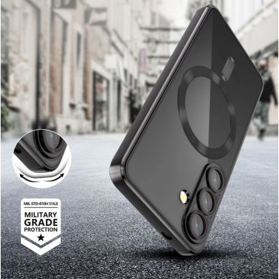 Θήκη Samsung Galaxy A26 Tech-Protect MagFlex Διάφανη Σιλικόνης με MagSafe - Shiny Black (5906302362752)