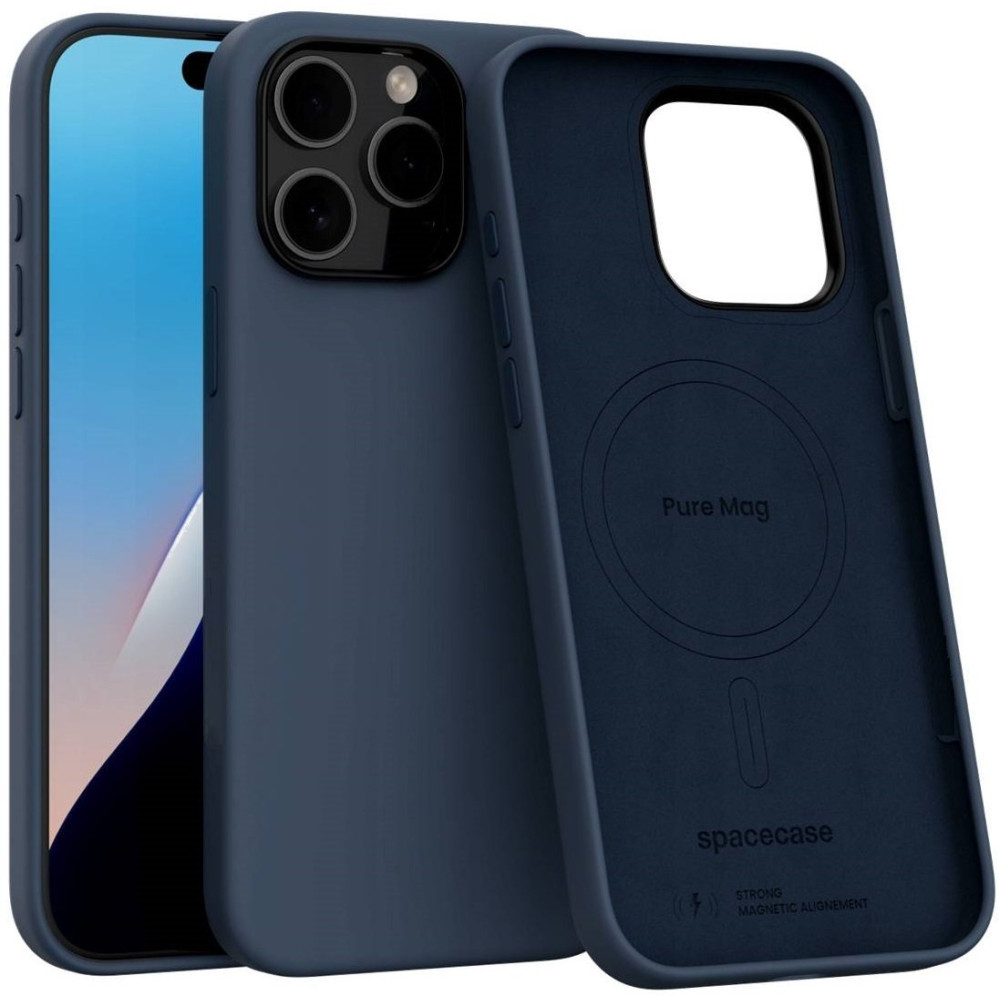 Θήκη iPhone 15 Pro Spacecase Pure Mag Σκληρή με MagSafe - Dark Blue (5905719117146)