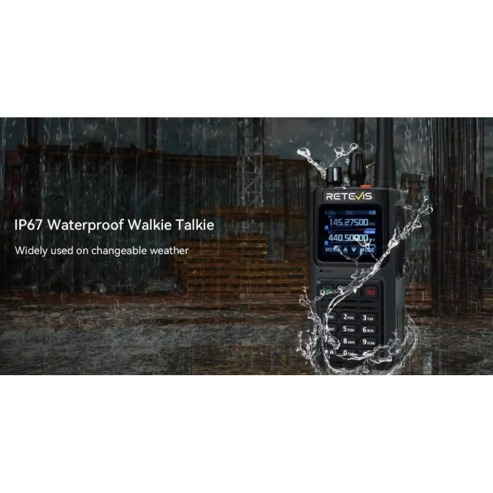 Πομποδέκτης Retevis C1 VHF/UHF Ασύρματος / Αδιάβροχος & Επαναφορτιζόμενος με Μπαταρία 1.800mAh 5W - Black (A9275A)