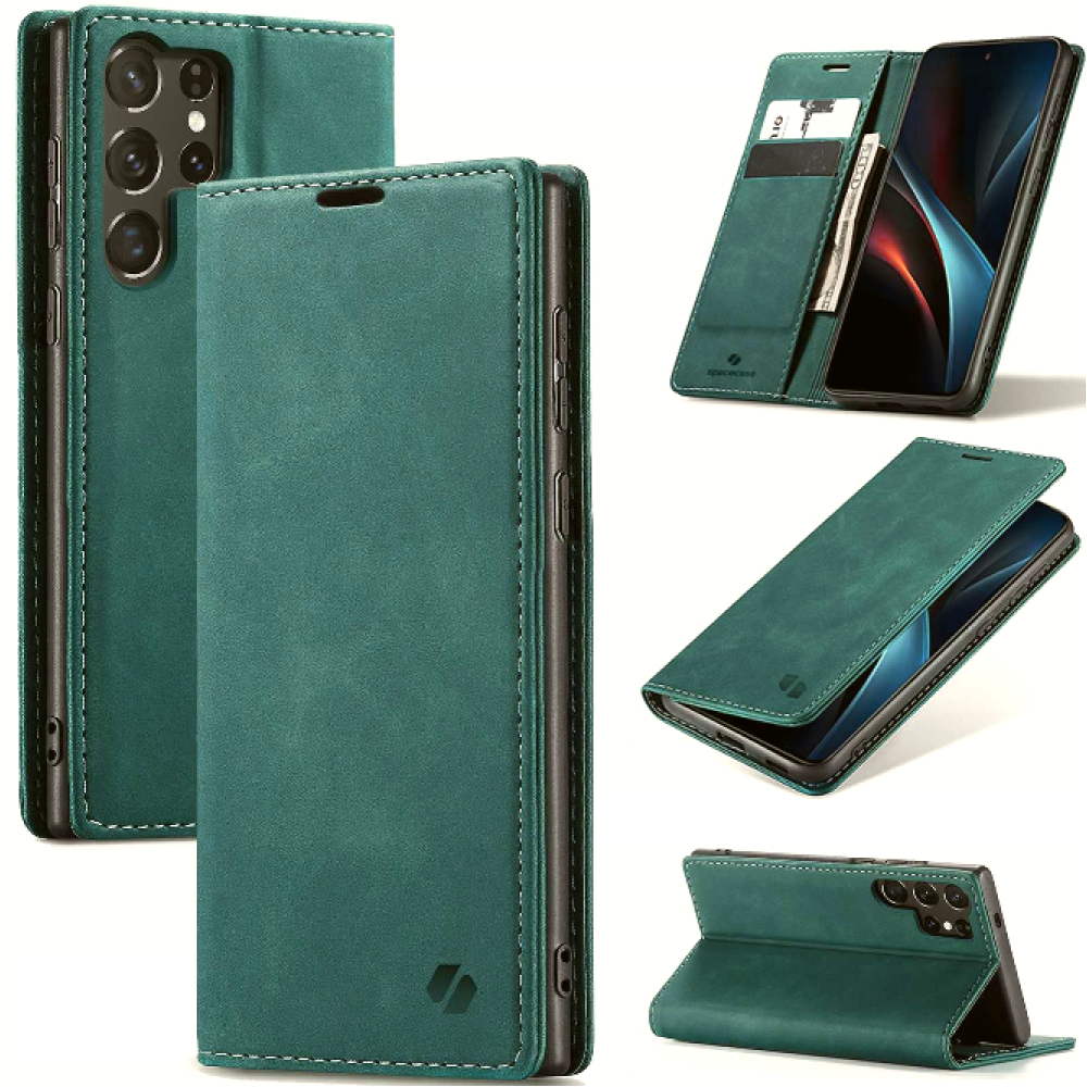 Θήκη Samsung Galaxy S25 Ultra Spacecase Wallet Πορτοφόλι - Green (5905719114695)