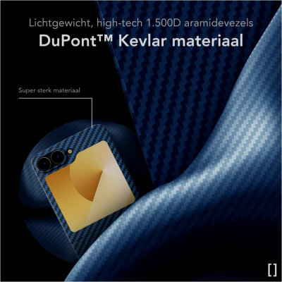 Θήκη Samsung Galaxy Z Flip7 FE / Z Flip6 Nekit Fiber Σκληρή με MagSafe Aramid Fiber 1mm 1500D Kevlar - Blue (8719246469701)