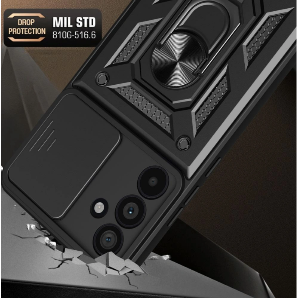 Θήκη Samsung Galaxy A36 Tech-Protect Camshield Pro Ανθεκτική με Κάλυμμα για την Κάμερα & Ring Holder - Black (5906302362332)