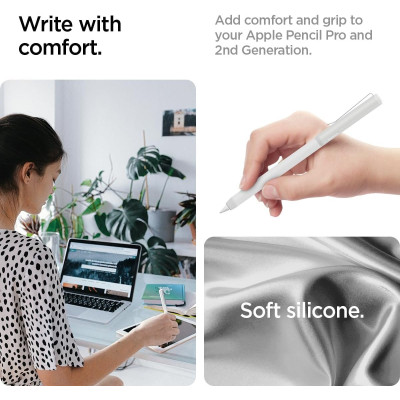 Θήκη Apple Pencil 2nd Gen Spigen DA201 Apple Pencil Holder Premium Σιλικόνης - White (ACS05857)
