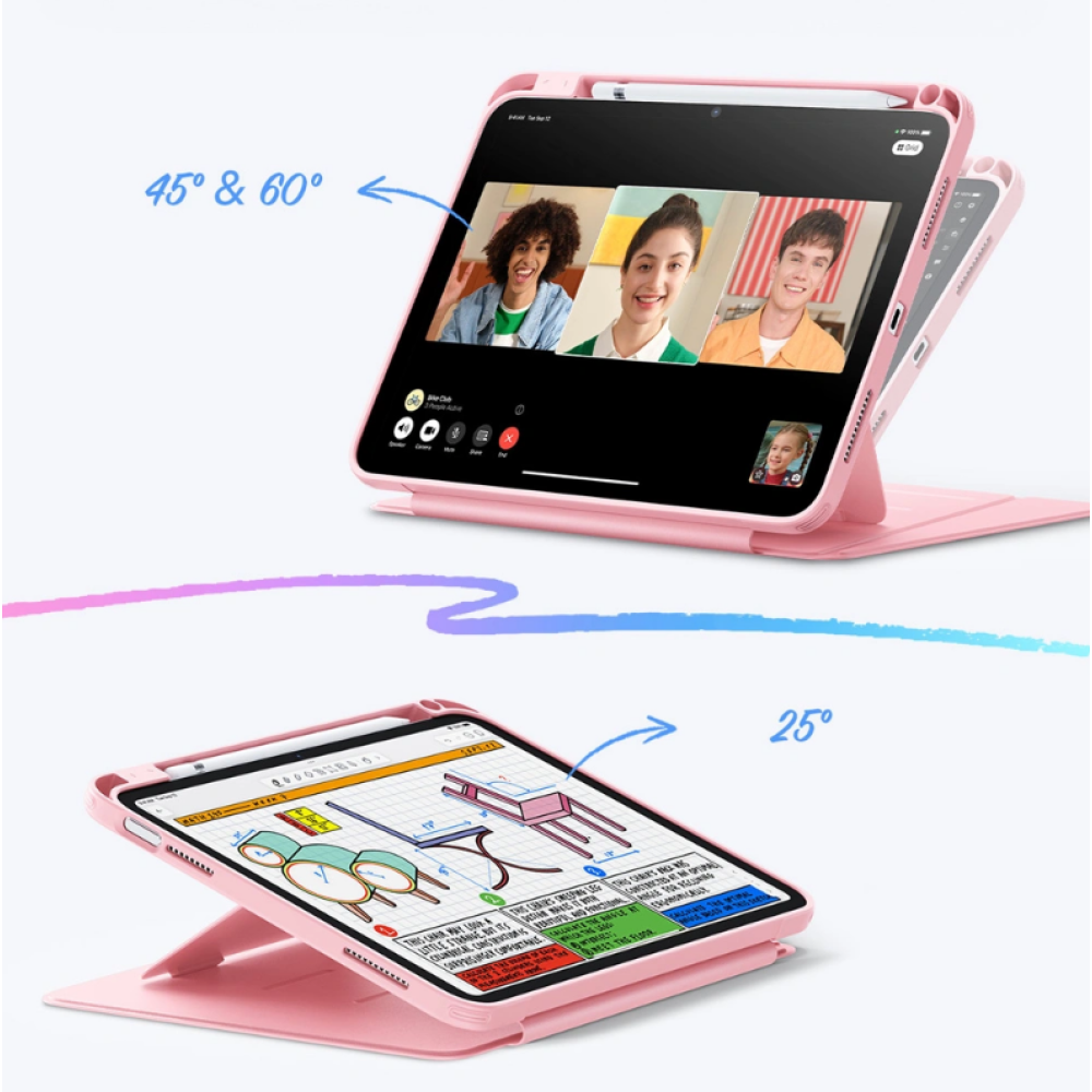 Θήκη iPad (A16) 11th Gen. 2025 11" / 10th Gen. 2022 10.9" ESR Flip Hybrid Case με Υποδοχή για Apple Pencil - Pink (4894240266878)