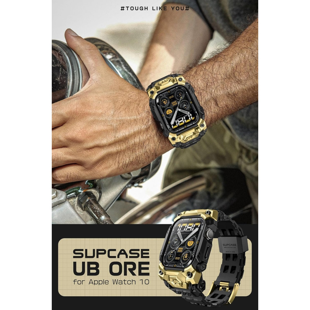 Θήκη Apple Watch 11 / 10 46mm Supcase Unicorn Beetle Ore Wristband Case Ανθεκτική Unibody - Gold (843439155732)