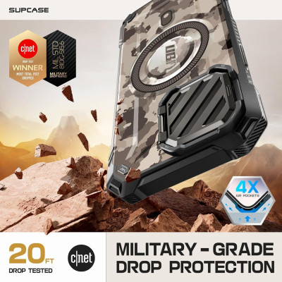 Θήκη iPhone 16 Pro Max Supcase Unicorn Beetle XT Mag Ανθεκτική MagSafe με Μεταλλικό Κάλυμμα για την Κάμερα - Splatter Camo (843439151017)