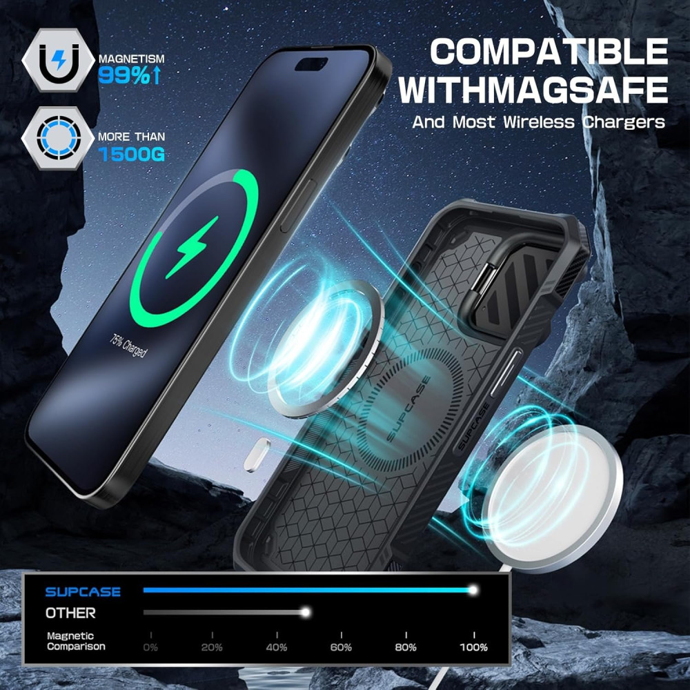 Θήκη iPhone 14 / 13 Supcase Unicorn Beetle XT Mag Ανθεκτική MagSafe με Μεταλλικό Κάλυμμα για την Κάμερα - Black (843439137325)