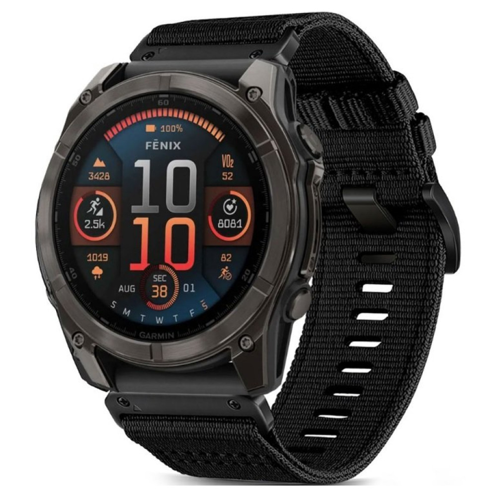 Λουράκι Garmin Fenix 3 / 5X / 3HR / 5X Plus / 6X / 6X Pro / 7X / 8 (51mm) Tech-Protect Nylon Classic - Black (5906302376735)