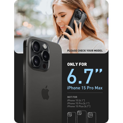 Θήκη iPhone 15 Pro Max Supcase i-Blason Ares Mag Full Body 360° Ανθεκτική με MagSafe - Black (843439136908)