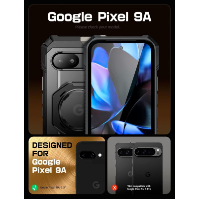 Θήκη Google Pixel 9a Supcase Unicorn Beetle Grip Mag Ανθεκτική με MagSafe & KickStand - Black (843439157811)