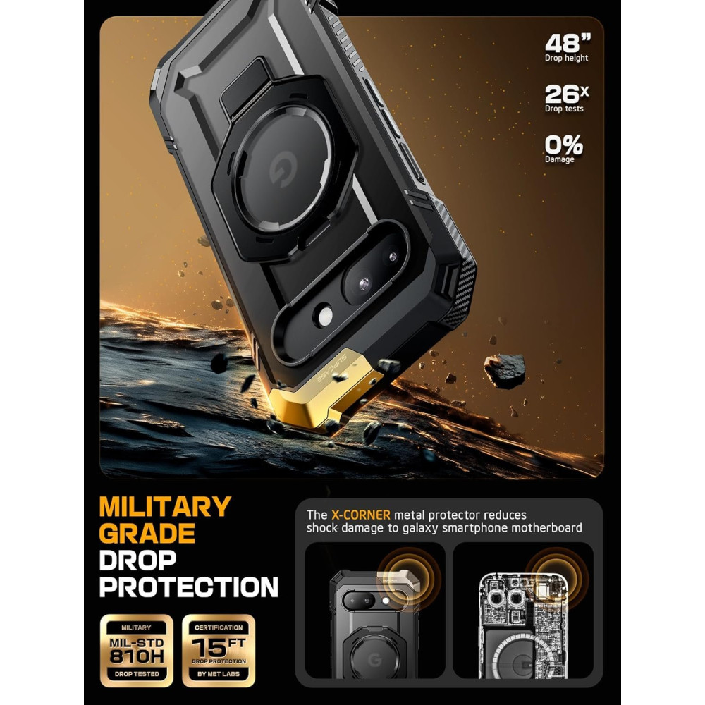 Θήκη Google Pixel 9a Supcase Unicorn Beetle Grip Mag Ανθεκτική με MagSafe & KickStand - Black (843439157811)