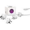 Πολύπριζο Allocacoc PowerCube Rewirable USB με 4 Υποδοχές Type-F 2500W / 2 x USB-A 10.5W / 3 x Βύσματα US / UK / AU & 1 x Καλώδιο IEC EU 100cm 2 Έτη Εγγύηση - Purple (1811/DERU3P)