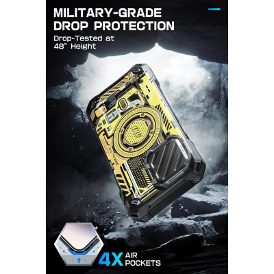 Θήκη iPhone 15 Pro Max Supcase Unicorn Beetle XT Mag Ανθεκτική MagSafe με Μεταλλικό Κάλυμμα για την Κάμερα - Yellow Circuit (843439142862)