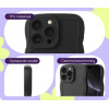 Θήκη iPhone 16 Pro HappyCase Wavy Σιλικόνης - Black (8719246471582)