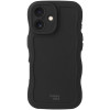 Θήκη iPhone 16 HappyCase Wavy Σιλικόνης - Black (8719246471568)