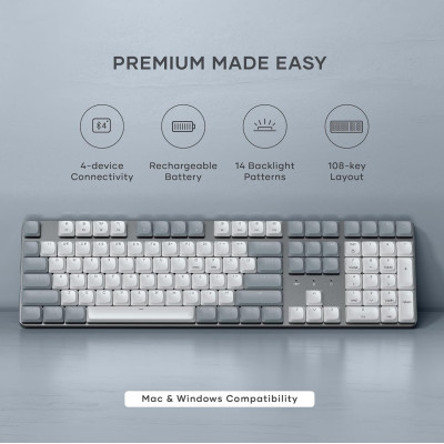 Πληκτρολόγιο Satechi SM3 Slim Mechanical Backlit Bluetooth Keyboard Ασύρματο Μηχανικό με Οπίσθιο Φωτισμό & Brown Διακόπτες Αγγλικό - Light (ST-KSM3LT-EN)