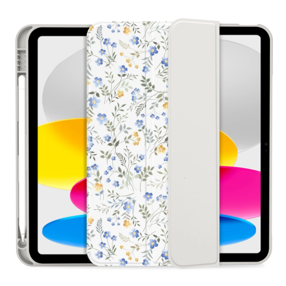 Θήκη iPad (A16) 11th Gen. 2025 11" / 10th Gen. 2022 10.9" Tech-Protect SC Pen Smartcase Flip με Υποδοχή για Apple Pencil - Spring Flowers (5906302363193)