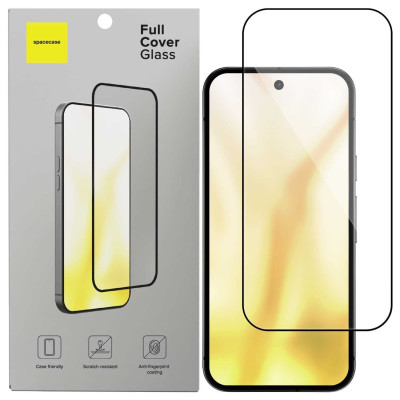 Tempered Glass Google Pixel 9a Spacecase Full Cover Glass Full Face Αντιχαρακτικό Γυαλί Προστασίας Οθόνης - Black (5905719118778)