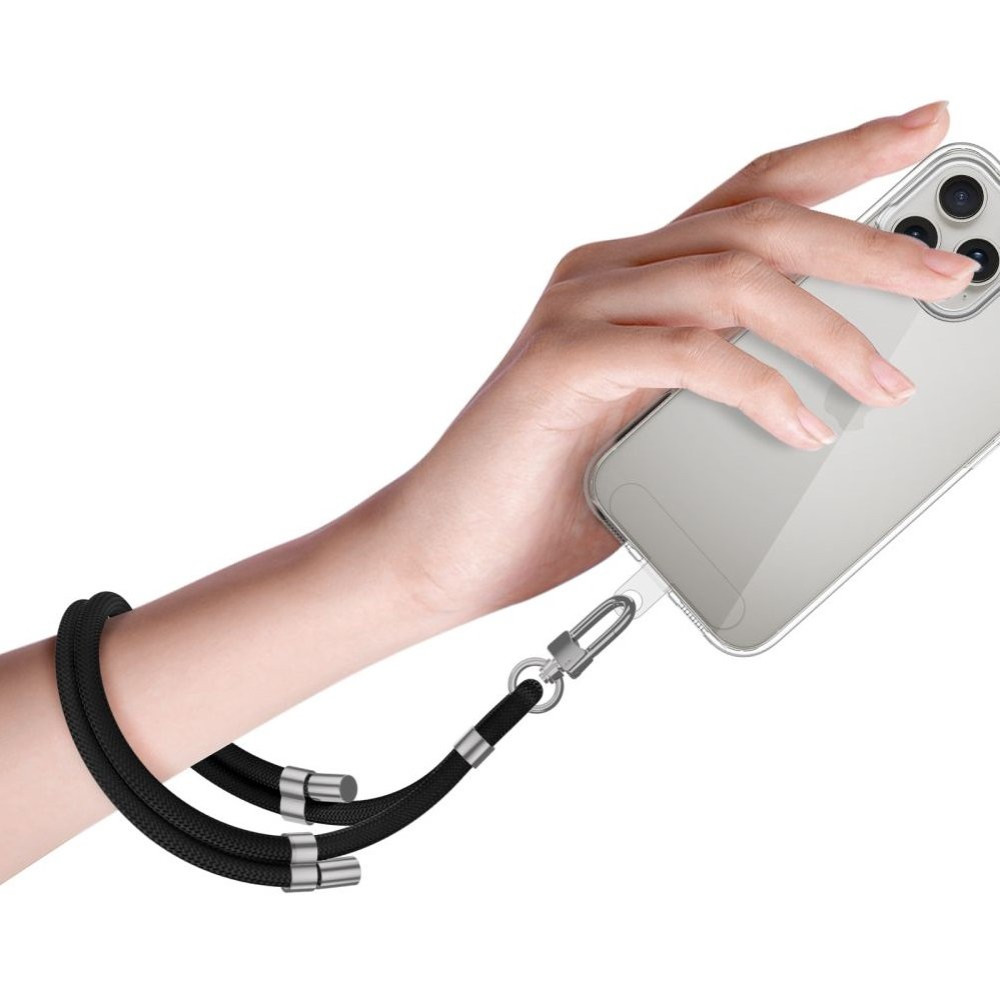 Λουράκι Χειρός Tech-Protect C4S Rope Wrist Strap Αποσπώμενο για Θήκες Κινητών / Smartphones - Black / Silver (5906302371693)