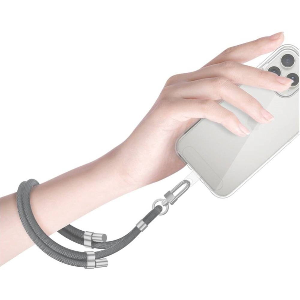 Λουράκι Χειρός Tech-Protect C4S Rope Wrist Strap Αποσπώμενο για Θήκες Κινητών / Smartphones - Grey / Silver (5906302371709)