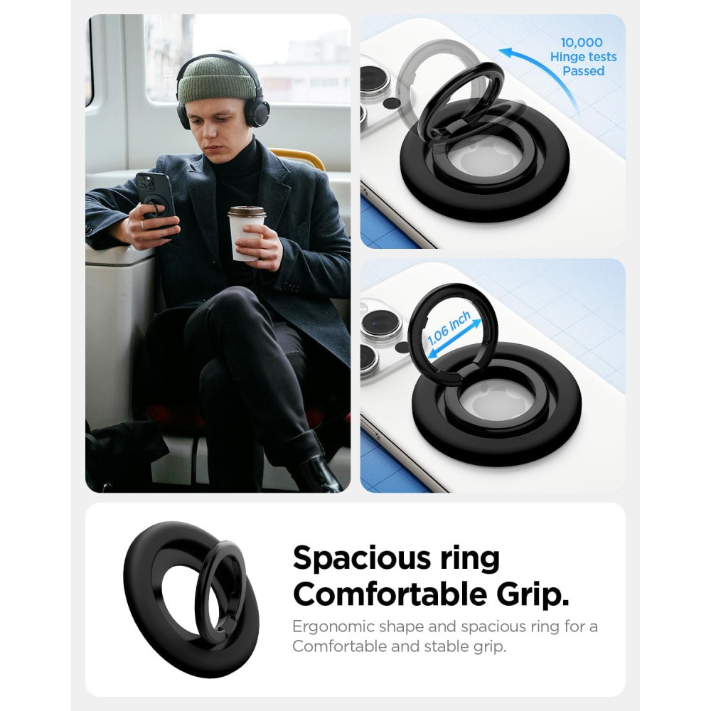 Βάση Στήριξης Spigen Nano Pop Phone Holder MagFit Μαγνητικό MagSafe Δαχτυλίδι / Ring Holder - Black Sesame (AMP09029)