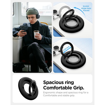Βάση Στήριξης Spigen Nano Pop Phone Holder MagFit Μαγνητικό MagSafe Δαχτυλίδι / Ring Holder - Black Sesame (AMP09029)