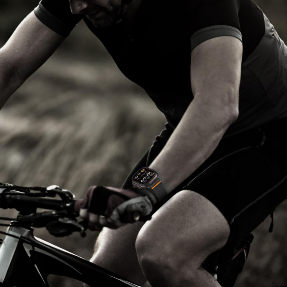 Λουράκι Apple Watch Ultra/SE/11/10/9/8/7/6/5/4 (49/46/45/44mm) Tech-Protect Nylon Clasp - Black (5906302363018)