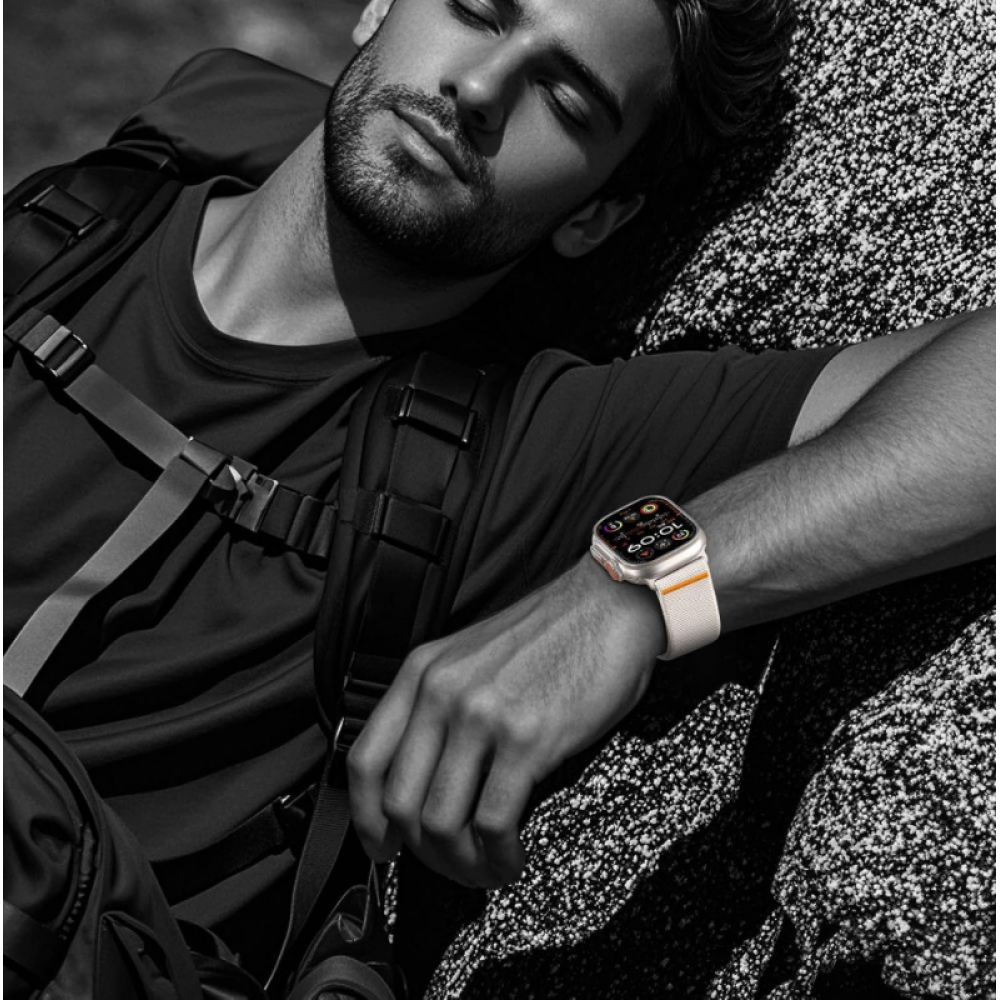 Λουράκι Apple Watch Ultra/SE/11/10/9/8/7/6/5/4 (49/46/45/44mm) Tech-Protect Nylon Clasp - Titanium (5906302363025)