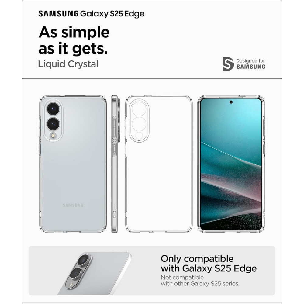 Θήκη Samsung Galaxy S25 Edge Spigen Liquid Crystal Σιλικόνης - Crystal Clear (ACS09425)