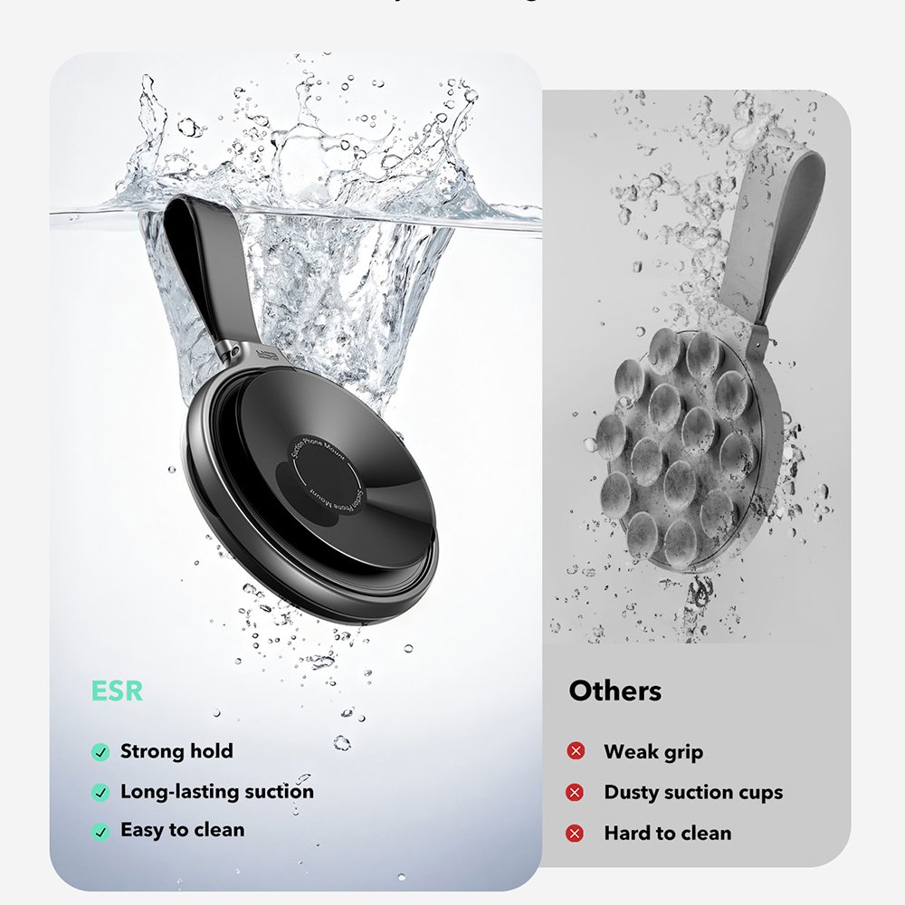 Βάση Στήριξης ESR HaloLock Suction Phone Mount Μαγνητική MagSafe με Βεντούζα / KickStand & Finger Holder - Black (4894240240670)