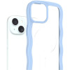 Θήκη iPhone 16e / 15 / 14 / 13 HappyCase Wavy Διάφανη Σκληρή με MagSafe & TPU Bumper - Blue (8719246471476)
