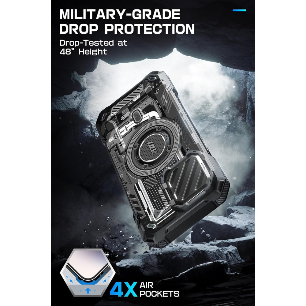 Θήκη iPhone 15 Pro Max Supcase Unicorn Beetle XT Mag Ανθεκτική MagSafe με Μεταλλικό Κάλυμμα για την Κάμερα - Black Circuit (843439142800)