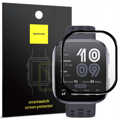 Hybrid Glass Amazfit Bip 6 Spacecase Smartwatch Αντιχαρακτικό Προστατευτικό Υβριδικό Οθόνης - Black (5905719119607)