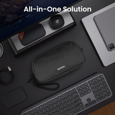 Θήκη Universal Tomtoc Light-T12 Accessory Pouch για Αξεσουάρ / PowerBank / Smartphone με Φερμουάρ 1L Small - Black (T12S1D2)