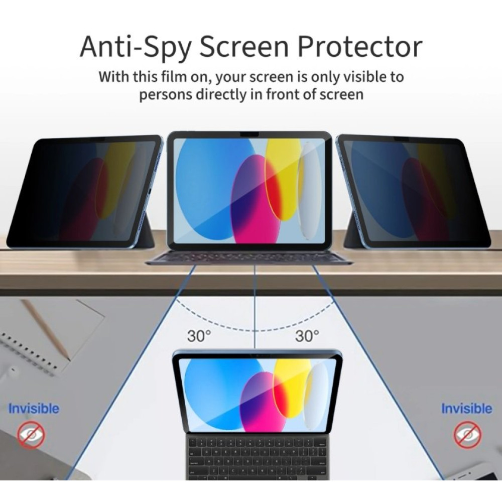 Tempered Glass iPad (A16) 11th Gen. 2025 11" / 10th Gen. 2022 10.9" Tech-Protect Glass Spy+ Αντιχαρακτικό Γυαλί Προστασίας Απορρήτου Οθόνης - Privacy (5906302368129)