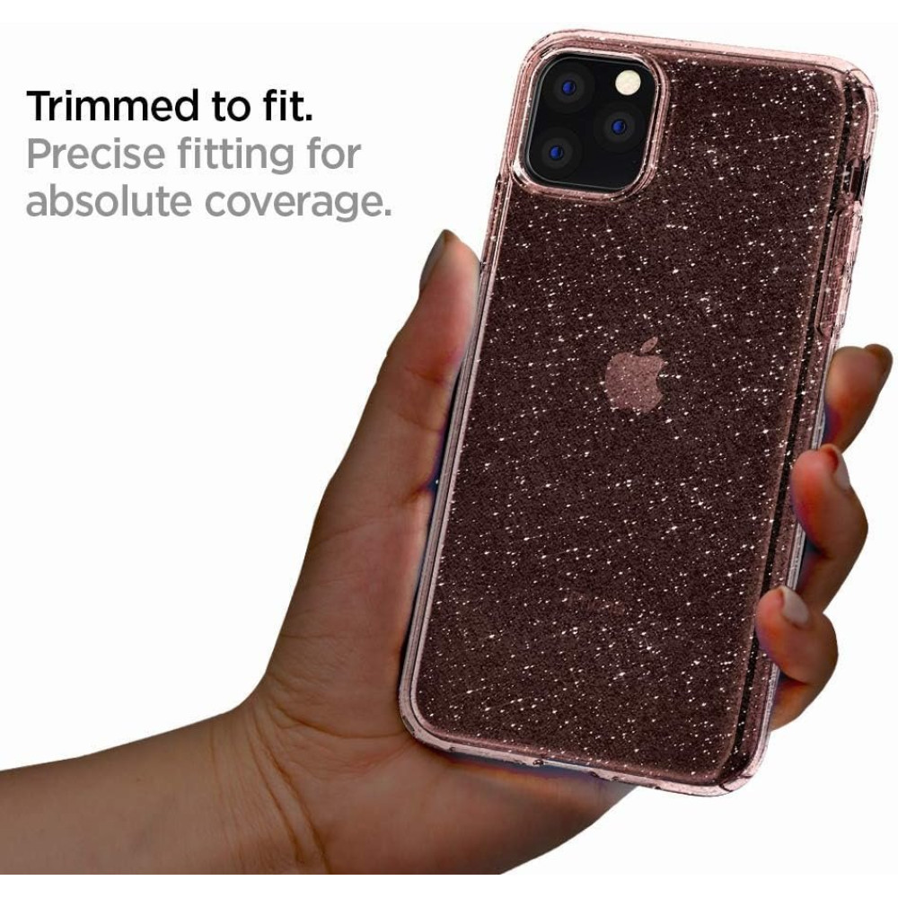 Θήκη iPhone 11 Pro Max Spigen Liquid Crystal Glitter Σιλικόνης - Rose Quartz (075CS27132)