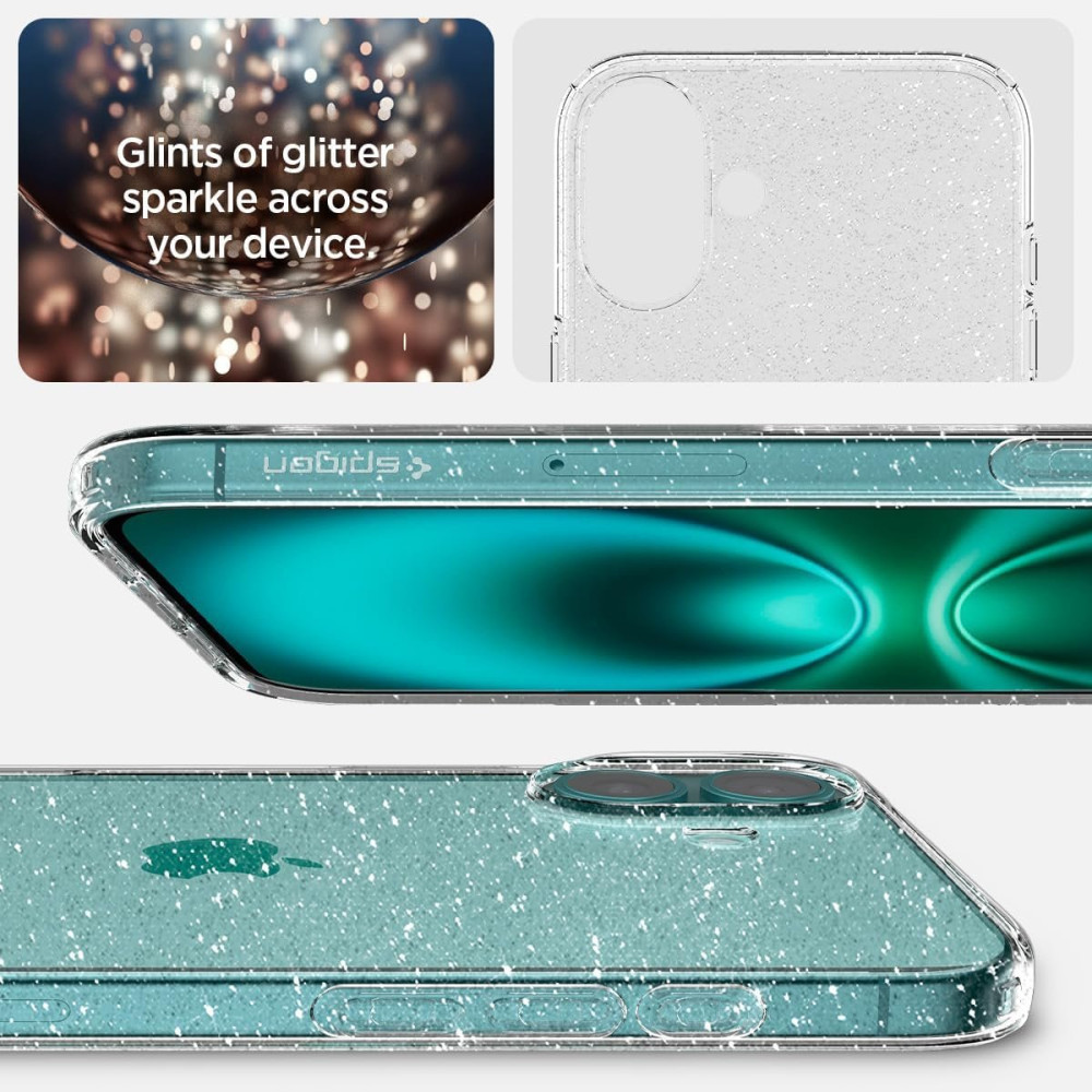 Θήκη iPhone 16 Plus Spigen Liquid Crystal Glitter Σιλικόνης - Crystal Quartz (ACS08065)