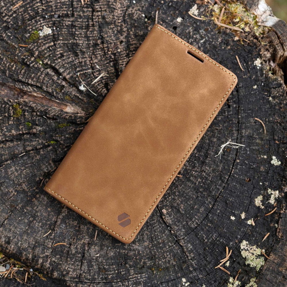 Θήκη Samsung Galaxy S25 Spacecase Wallet Πορτοφόλι - Light Brown (5905719114626)