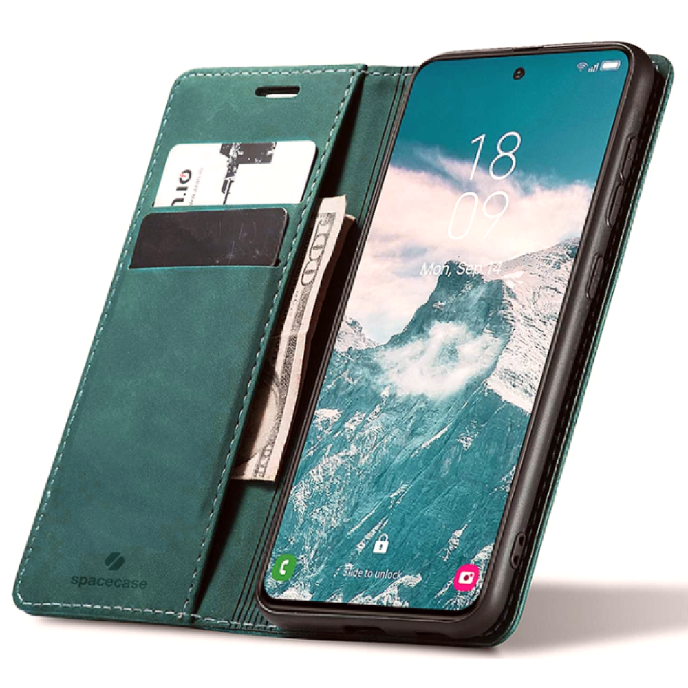 Θήκη Samsung Galaxy S25 Plus Spacecase Wallet Πορτοφόλι - Green (5905719114657)