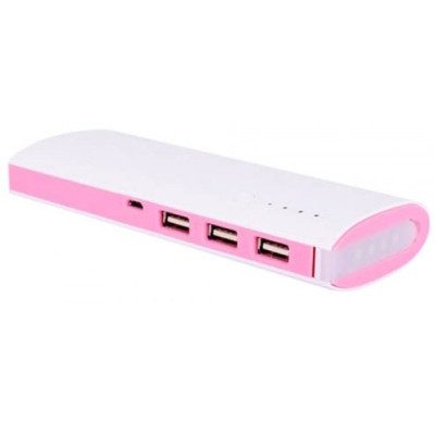 PowerBank Remax Proda PPP-11 LED Star Talk Φορητή Μπαταρία Φόρτισης 12.000mAh με Φακό & 3 x USB-A 2.1A - White / Pink (5206015026218)