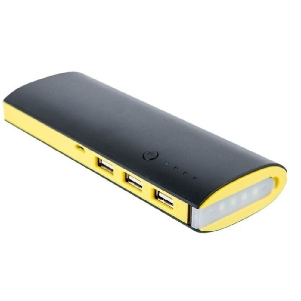 PowerBank Remax Proda PPP-11 LED Star Talk Φορητή Μπαταρία Φόρτισης 12.000mAh με Φακό & 3 x USB-A 2.1A - Black / Yellow (5206015026195)