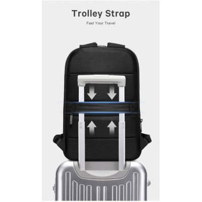 Σακίδιo Πλάτης / Backpack Bange 77115D Επεκτάσιμο / Τσάντα Μεταφοράς Laptop έως 17.3" 15-24L - Black