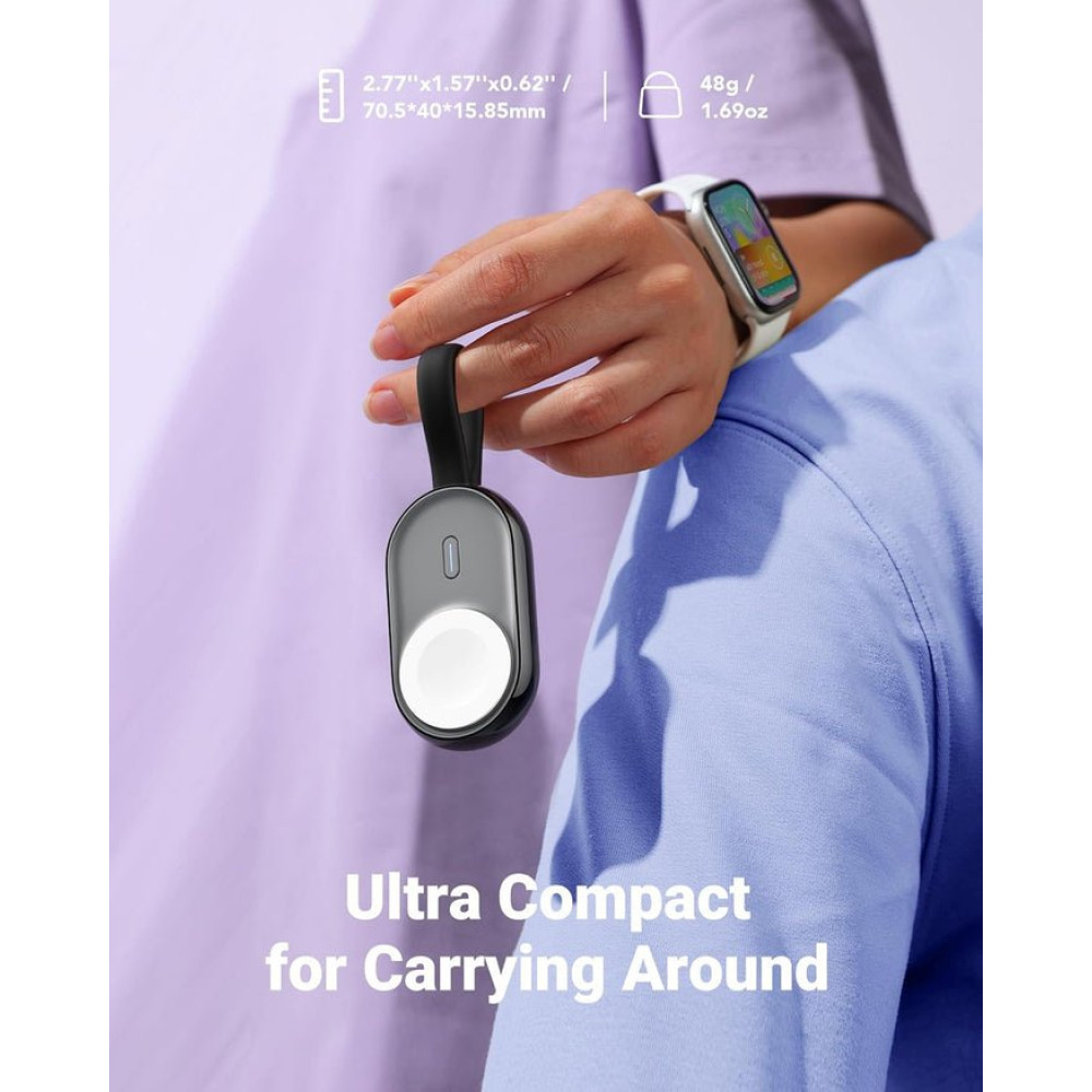 Ασύρματος Φορτιστής Veger W0102 Portable Charger for Apple Watch Φορητός για Apple Watch 1200mAh 2.5W - Black (6977525750489)